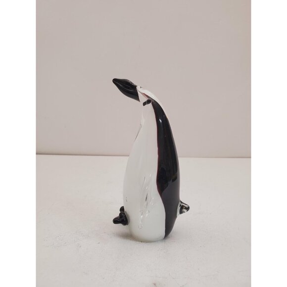 Murano Glass Penguin Large Emperor Penguin Sculpture Murano Italy Sommerso - Picture 7 of 10
